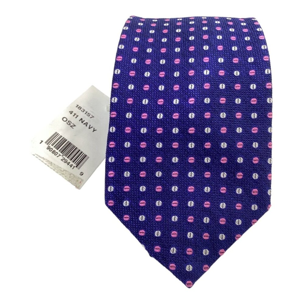 🆕️THE MEN'S STORE Navy Geometric Silk Tie 59"/3.2" NWT